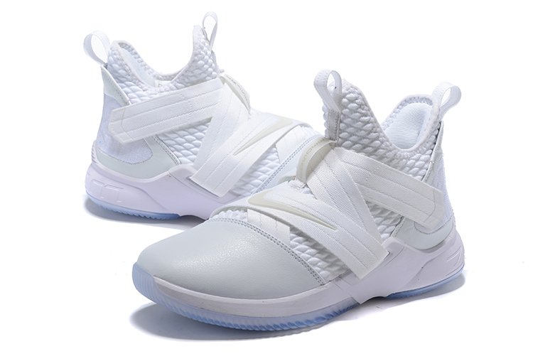 Men Nike Lebron James Soldier 12 Pure White - Click Image to Close